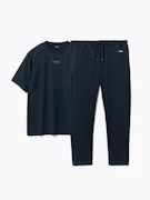 BAKUNE Dry Men's(スリム) 半袖 ロングパンツ Navy