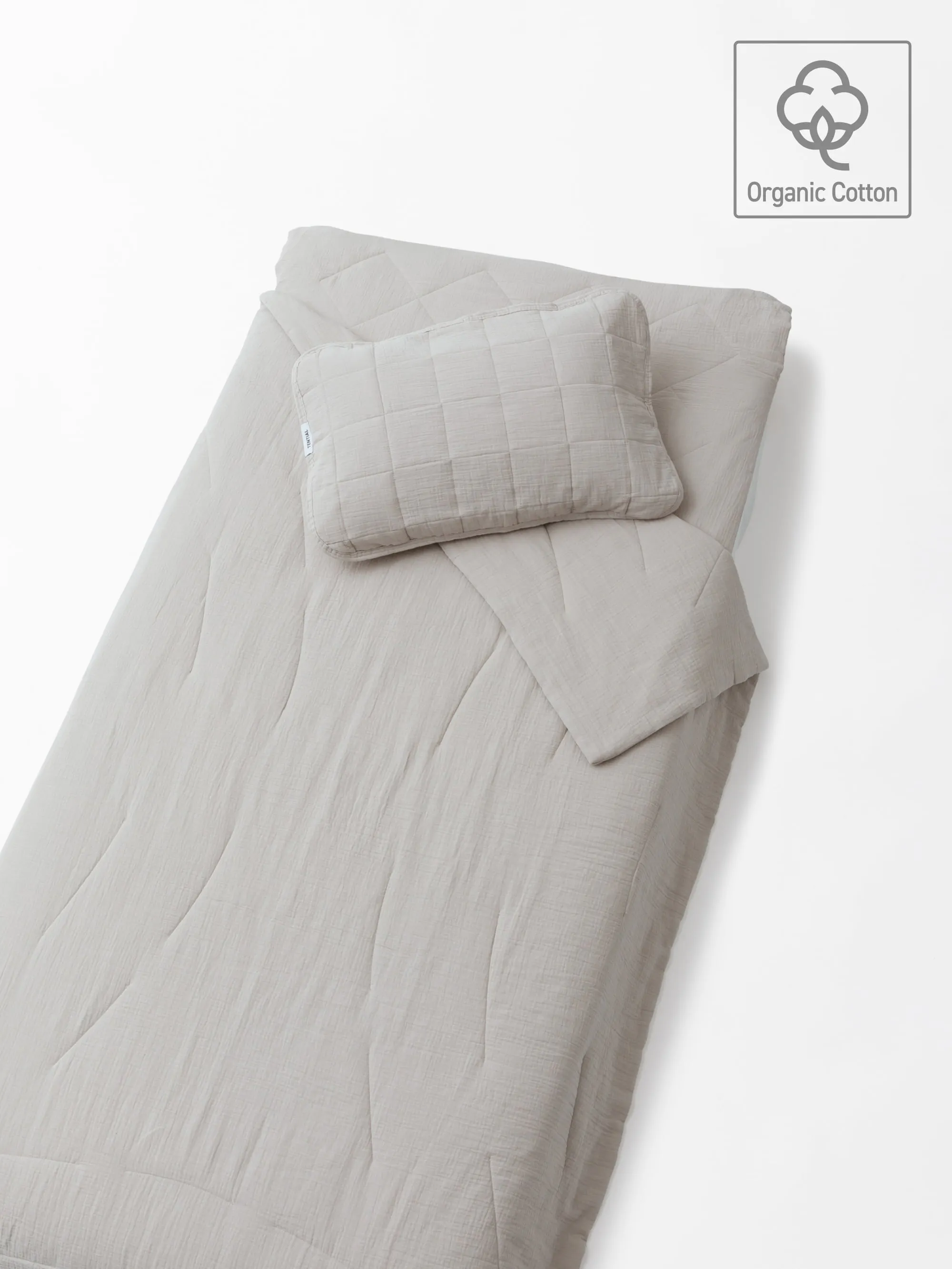 BAKUNE オーガニックコットン寝具3点セット / 夏用掛け布団・夏用敷きパッド・夏用枕パッド