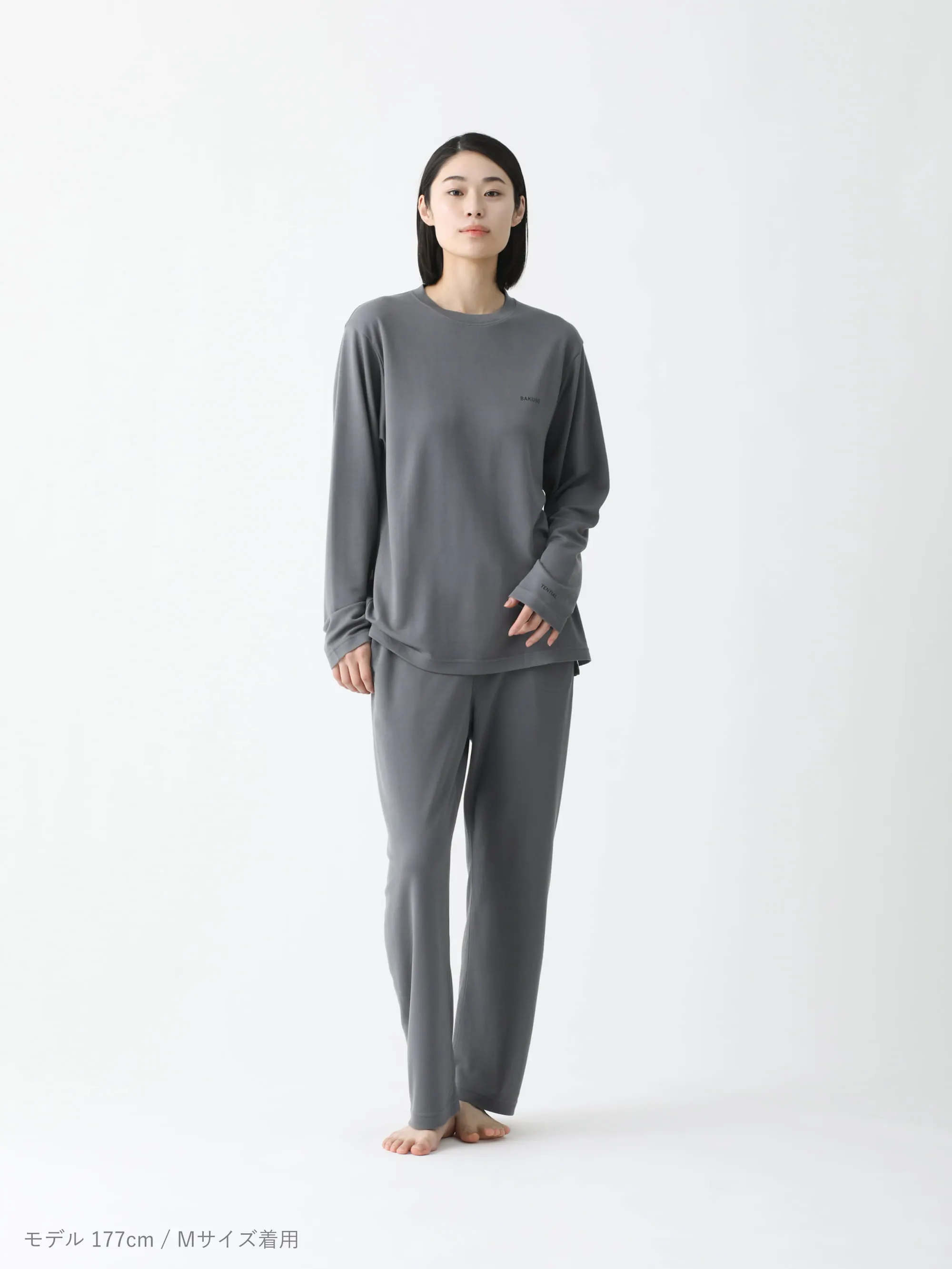 BAKUNE スムース 長袖 Dark-gray