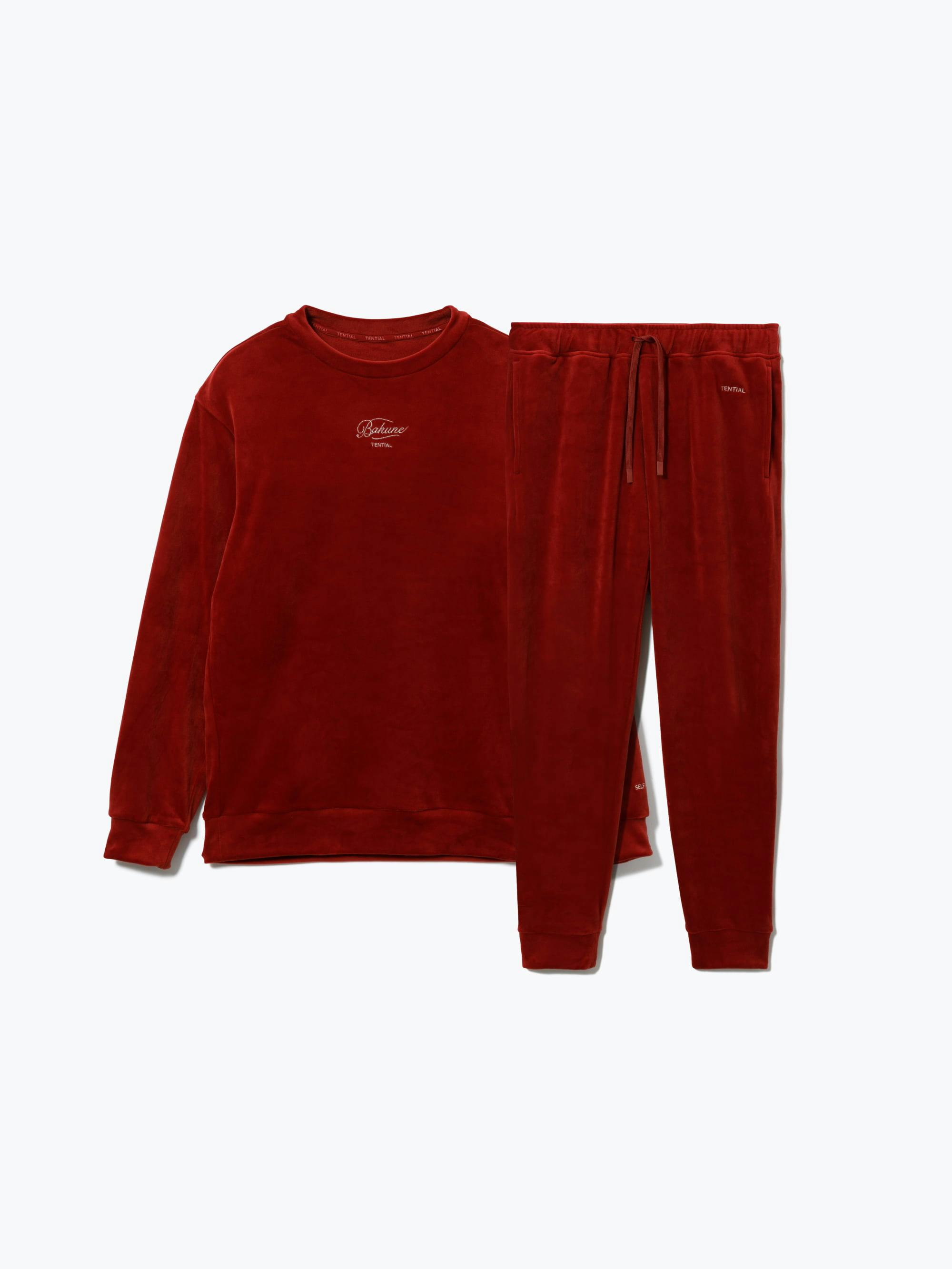 【クリスマス限定】BAKUNE ベロア / 上下セット（長袖クルーネックシャツ・ロングパンツ）