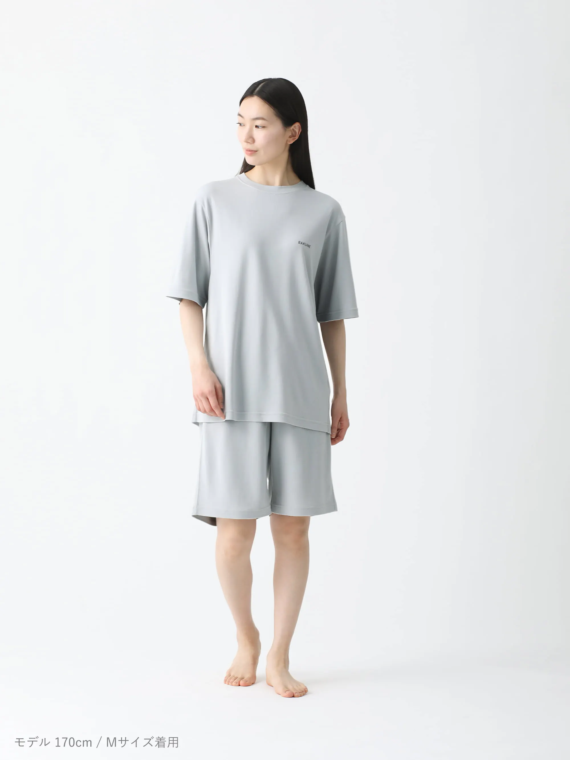 BAKUNE スムース 半袖 Light-gray