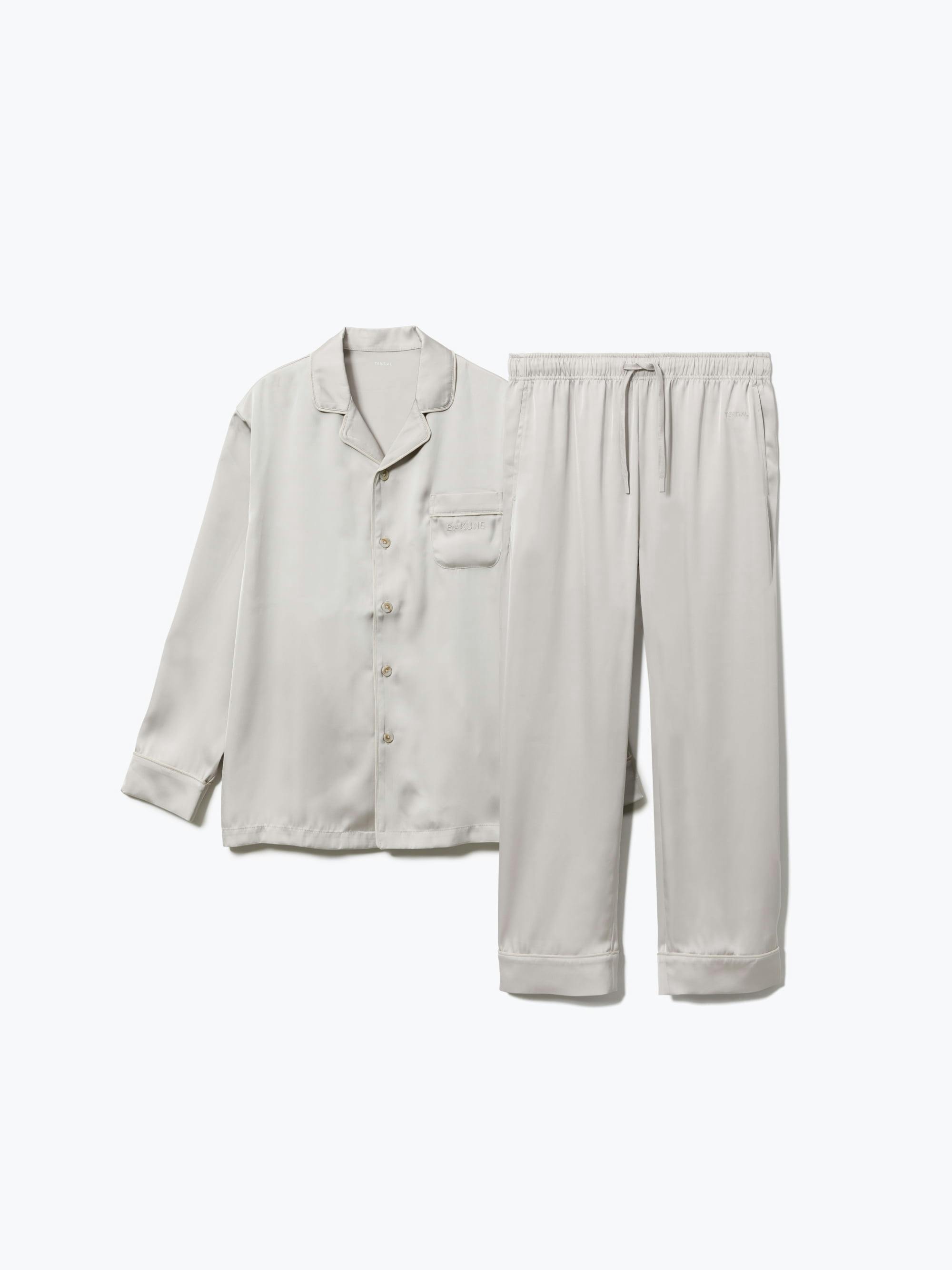 BAKUNE パジャマ サテン 長袖 Greige