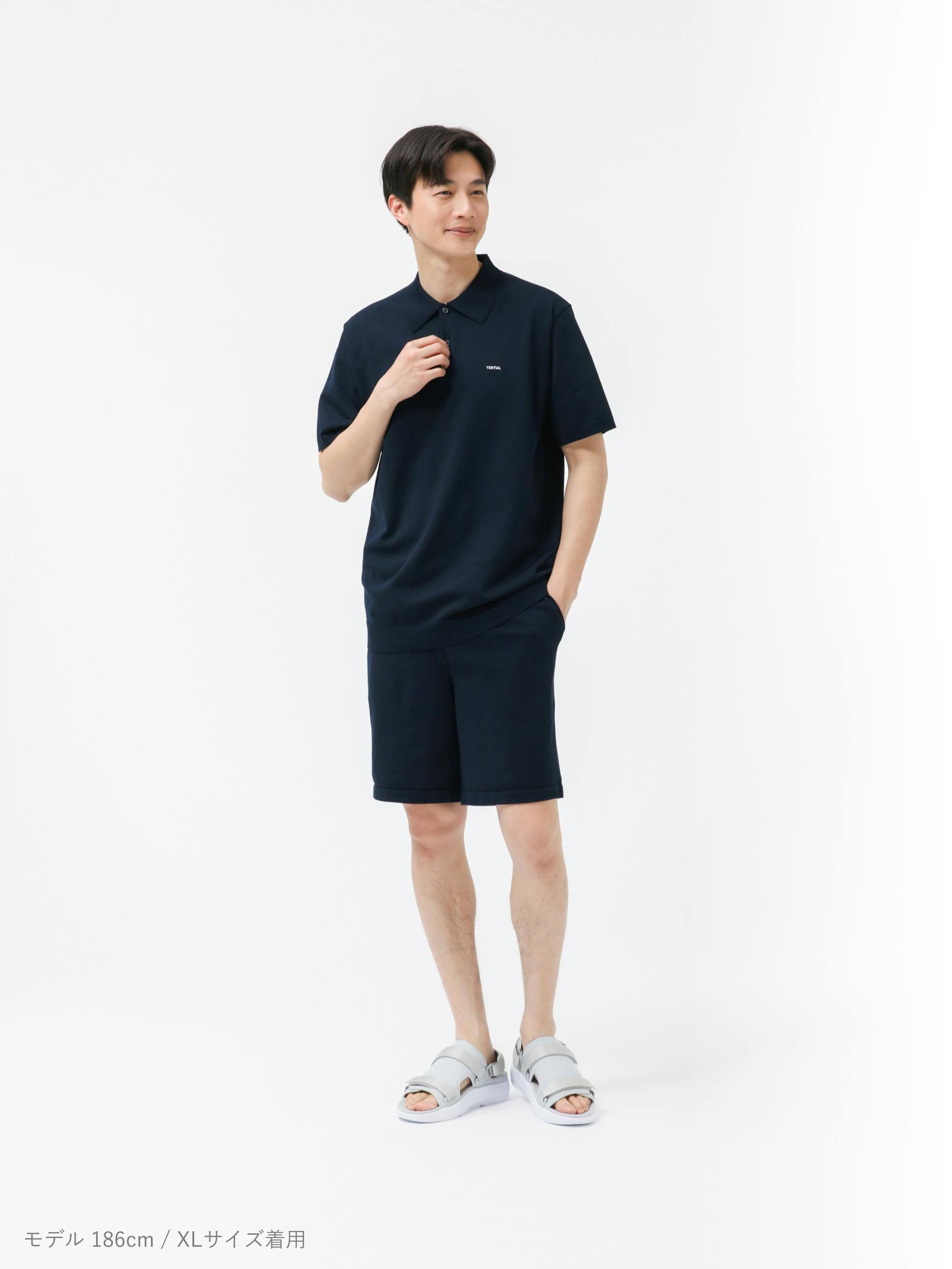 MIGARU Light Knit Short Sleeve Polo Shirt / 上下セット（半袖