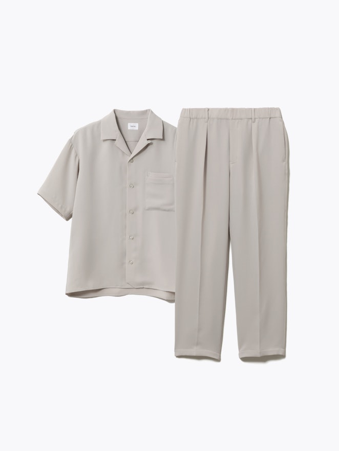 MIGARU Dry Short Sleeve Shirt Open Collar / 上下セット(半袖シャツ・ロングパンツ)