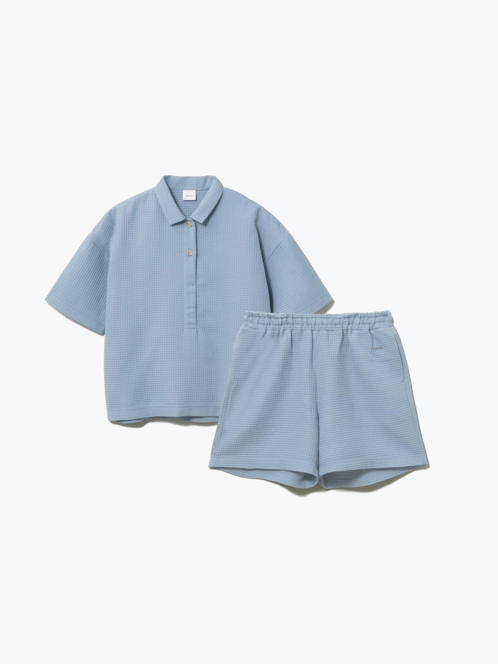 BAKUNE Waffle Women's 半袖 Saxe-blue