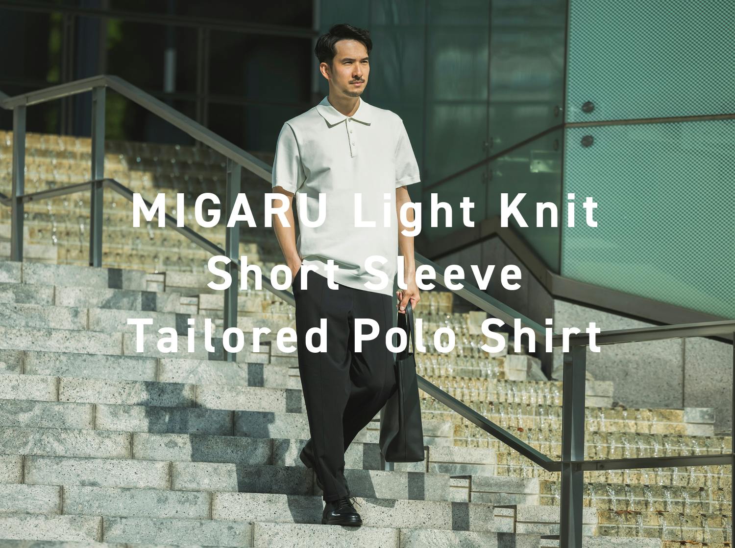 MIGARU Light Knit Short Sleeve Tailored Polo Shirt / 上下