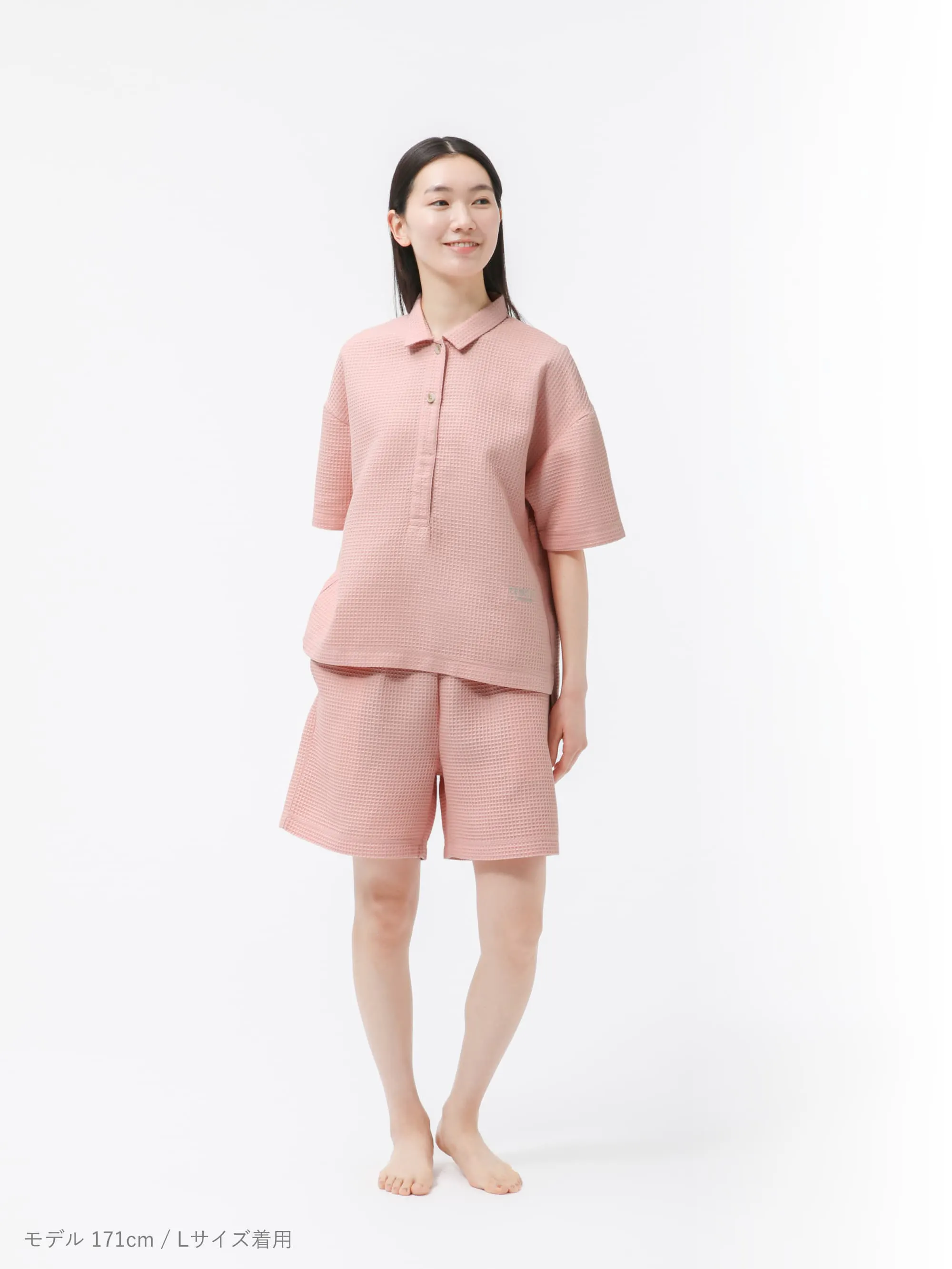 BAKUNE Waffle Women's 上下セット（半袖シャツ・ショートパンツ