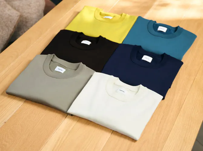 ライトニット】半袖Tシャツ メンズ_上下セット(ロングパンツ