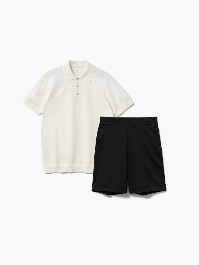 MIGARU Light Knit Short Sleeve Tailored Polo Shirt / 上下セット(半袖ポロシャツ・ショートパンツ)