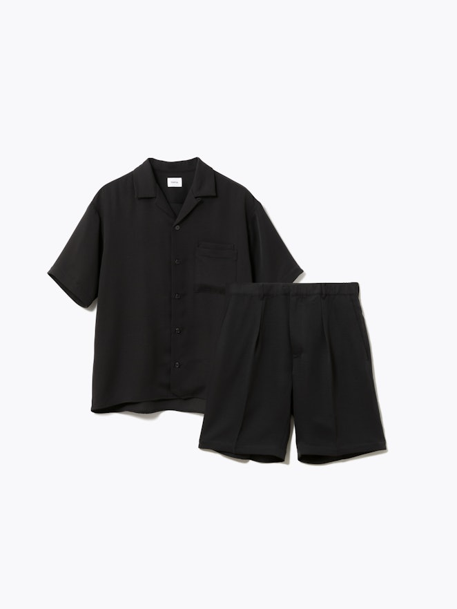 MIGARU Dry Short Sleeve Shirt Open Collar / 上下セット(半袖シャツ・ショートパンツ)
