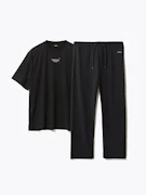 BAKUNE Dry Men's 半袖 ロングパンツ Black