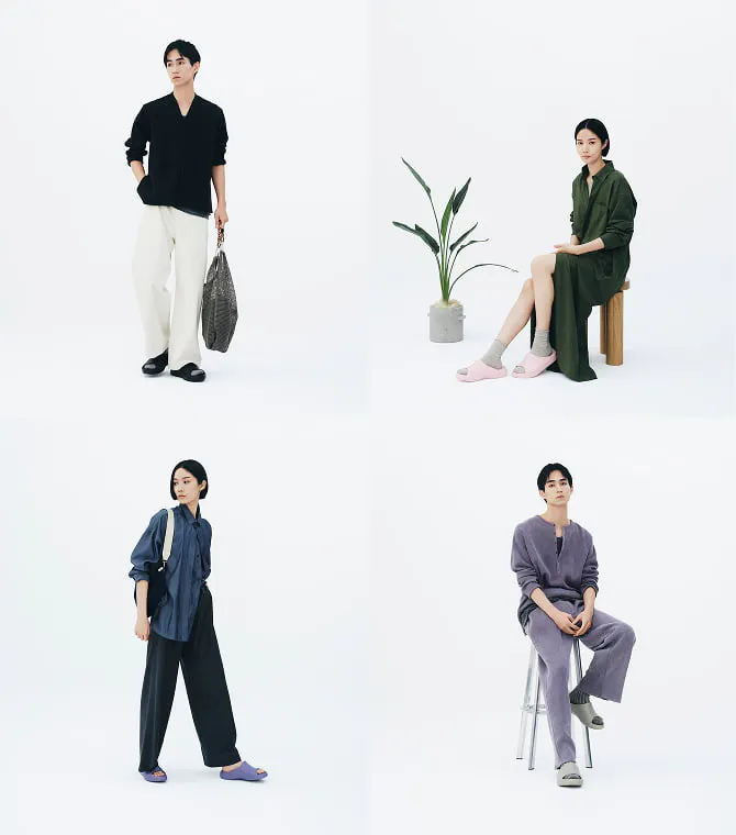 リカバリーサンダルを履いた女性