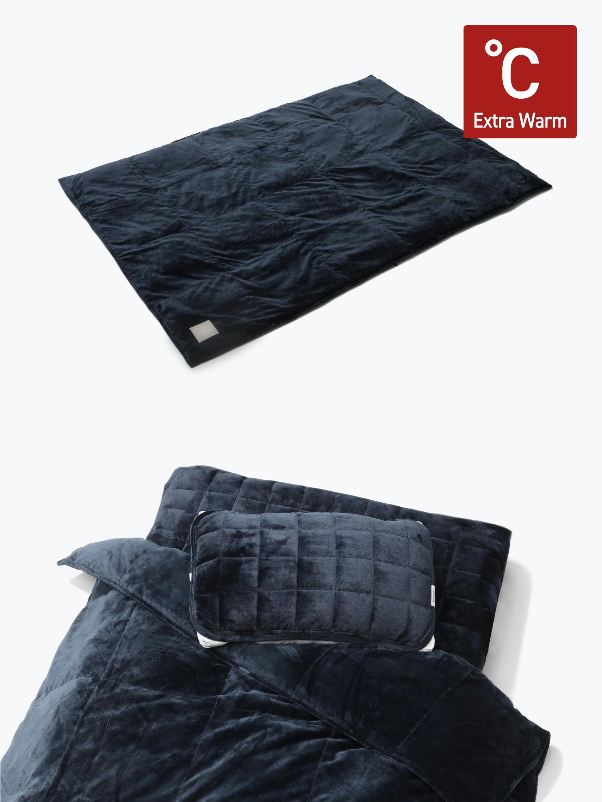 真冬用寝具3点セット / 真冬用掛け布団・冬用敷きパッド・冬用枕パッド2枚セット