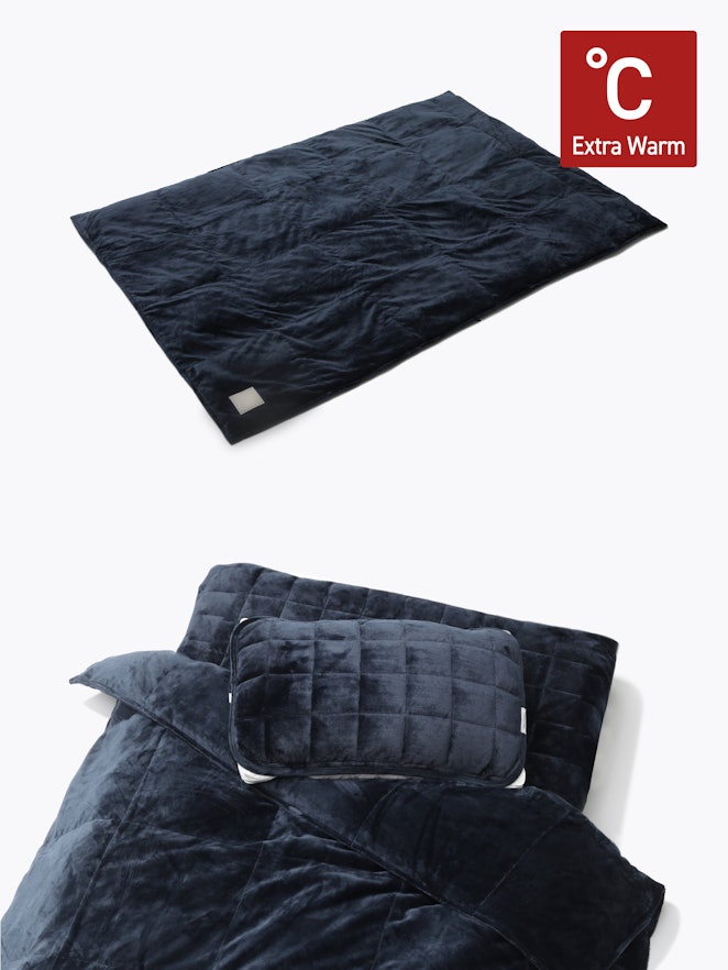 真冬用寝具3点セット / 真冬用掛け布団・冬用敷きパッド・冬用枕パッド2枚セット