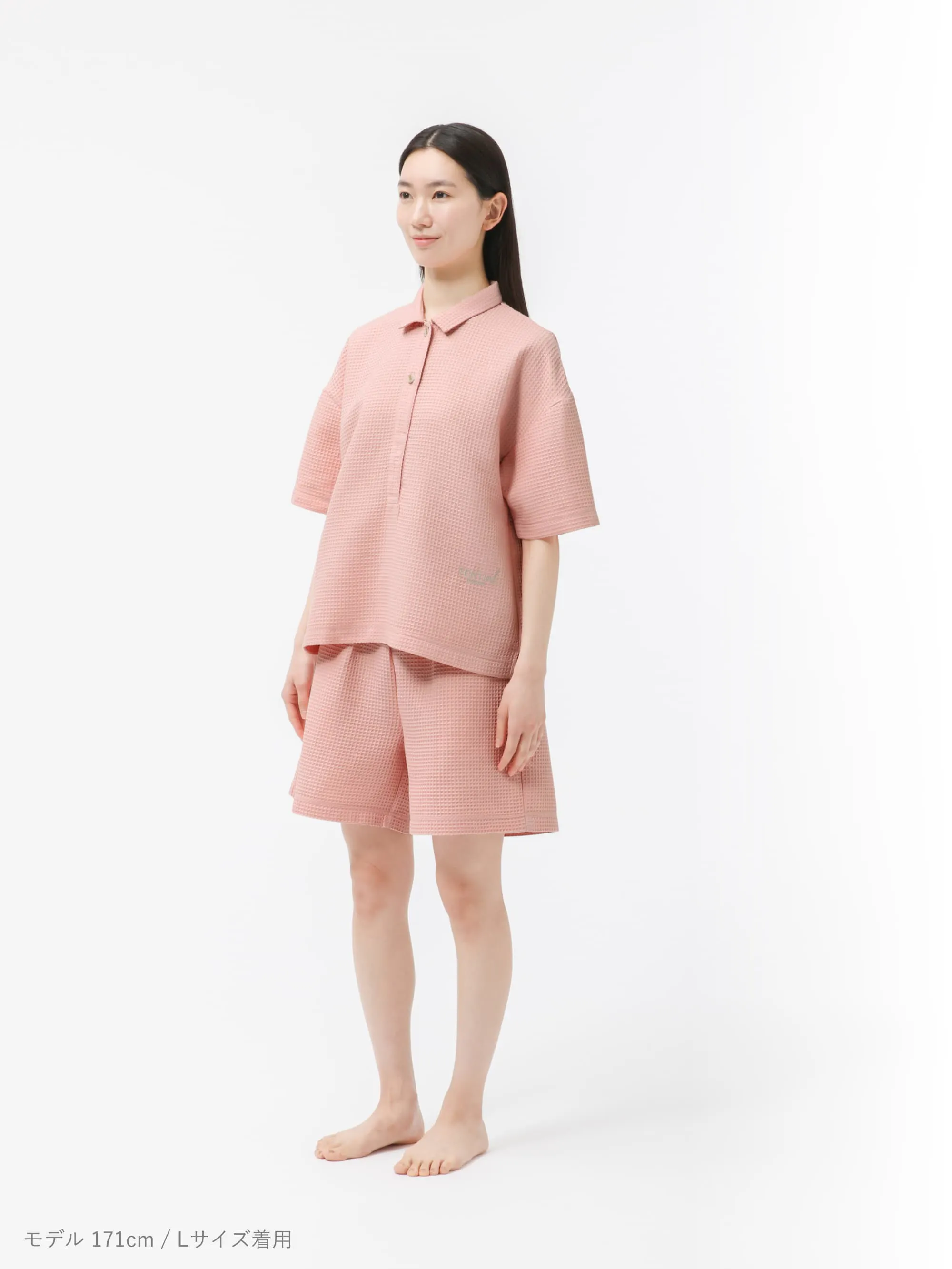 BAKUNE Waffle Women's 上下セット（半袖シャツ・ショートパンツ