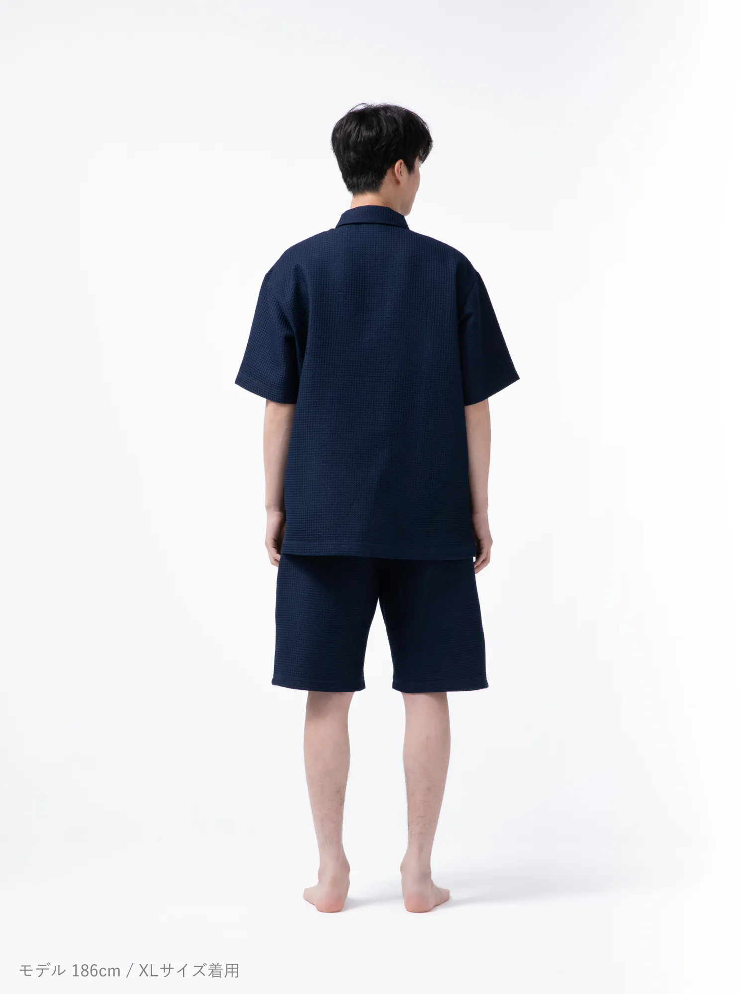 BAKUNE Waffle Men's 上下セット（半袖シャツ・ショートパンツ）_25SS