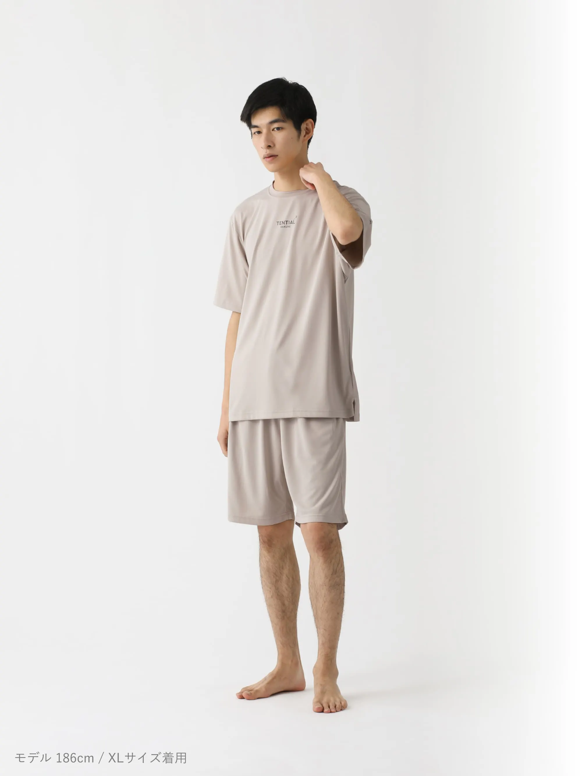 BAKUNE Dry Men's 半袖 Greige