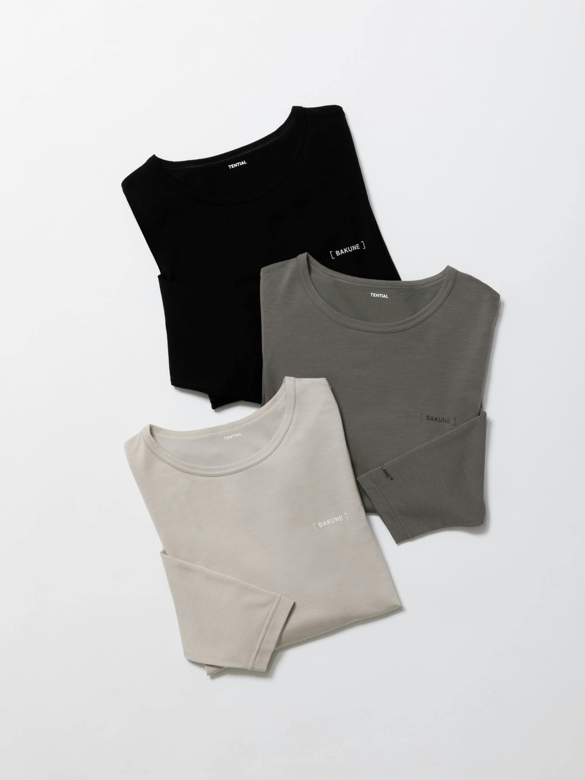 BAKUNE メリノウール / 上下セット（長袖クルーネックシャツ・ロング