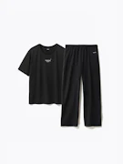 BAKUNE Dry Women's 半袖 ロングパンツ Black