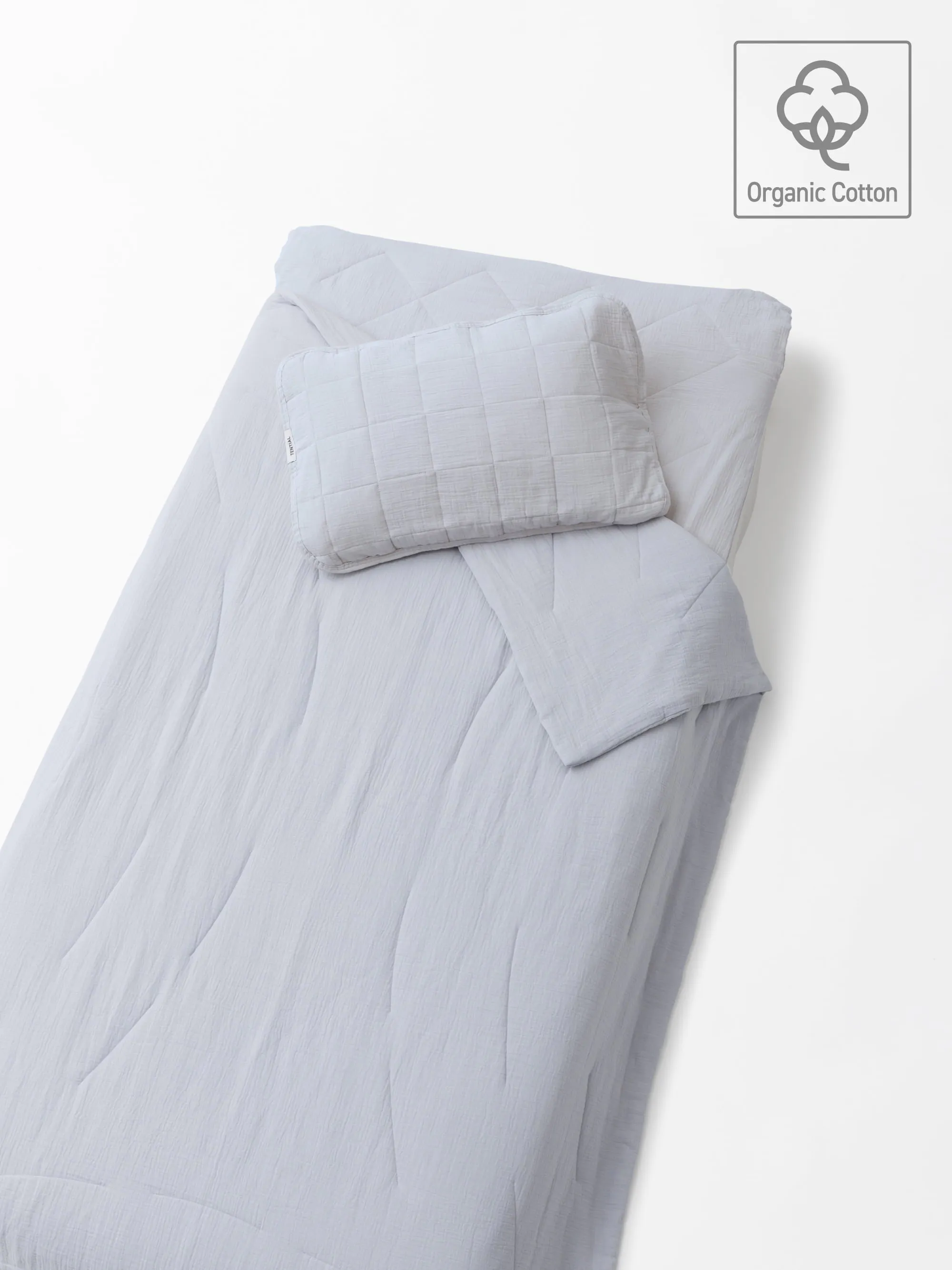BAKUNE オーガニックコットン寝具3点セット / 夏用掛け布団・夏用敷きパッド・夏用枕パッド