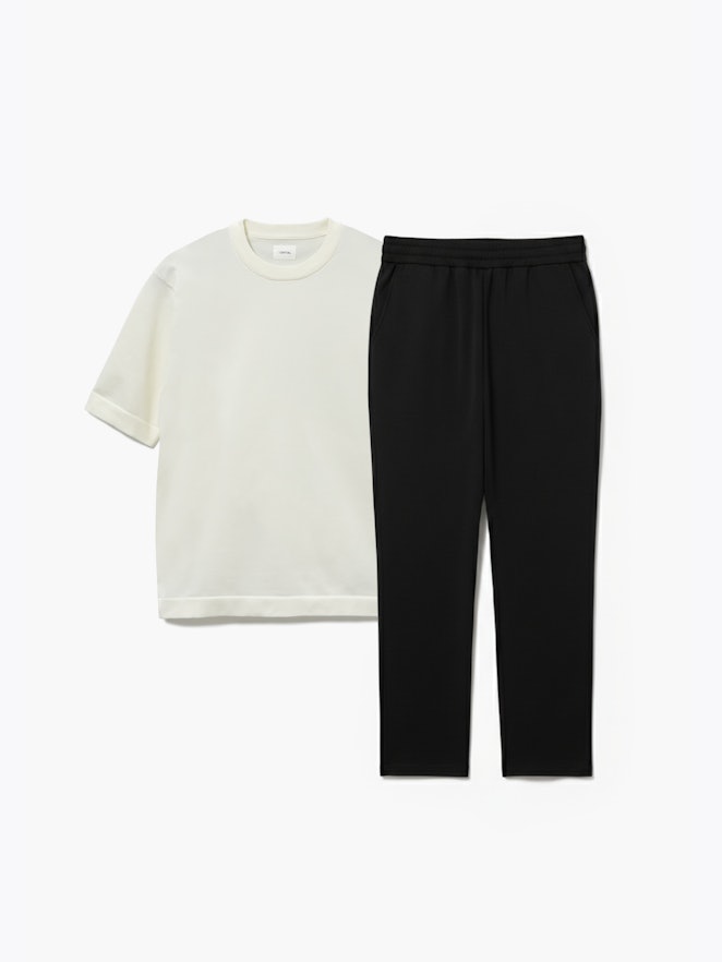 【ライトニット】半袖Tシャツ メンズ 上下セット(半袖Tシャツ メンズ・ロングパンツ) / 半袖Tシャツ