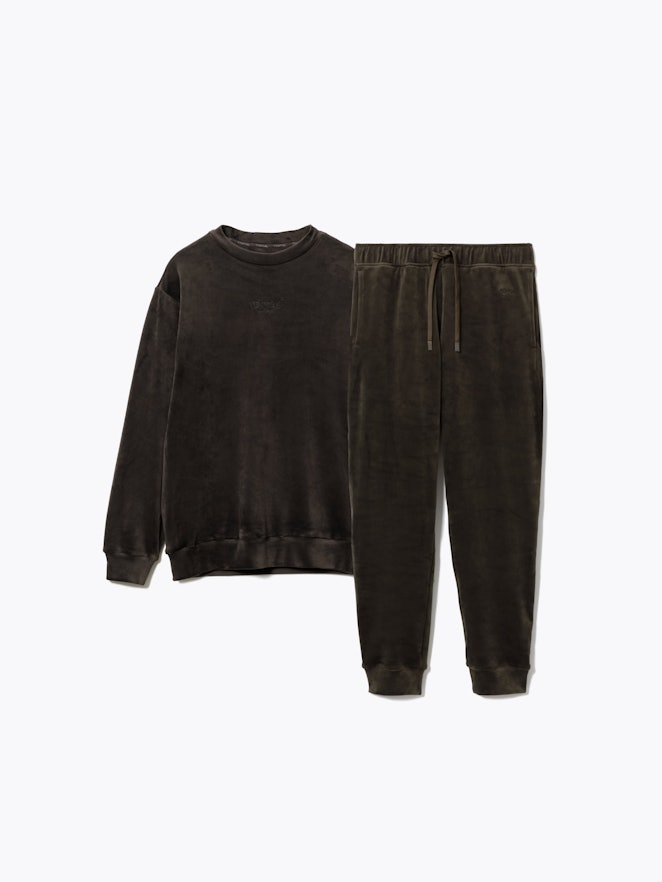 BAKUNE ベロア / 上下セット(長袖クルーネックシャツ・ロングパンツ)
