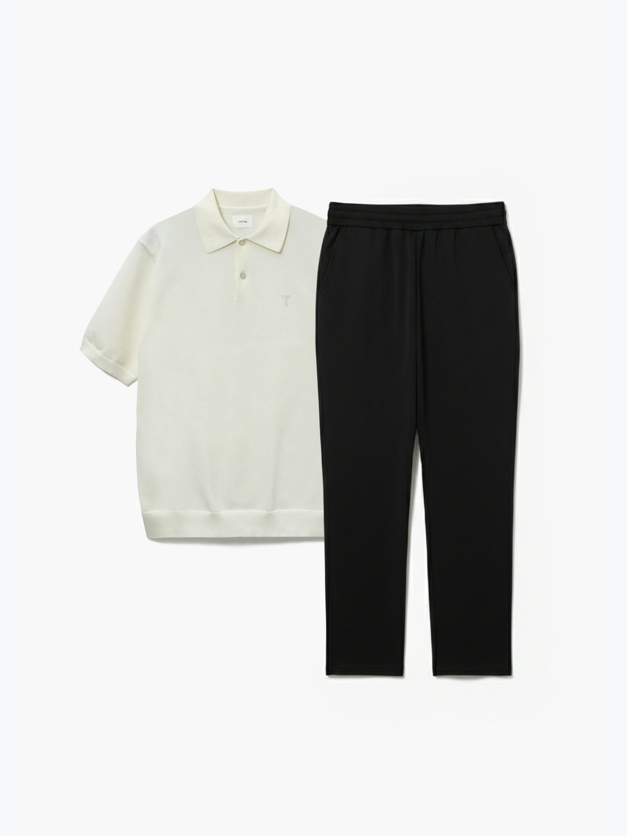 【ライトニット】半袖ポロシャツ上下セット（半袖ポロシャツ・ロングパンツ） / 半袖ポロシャツ