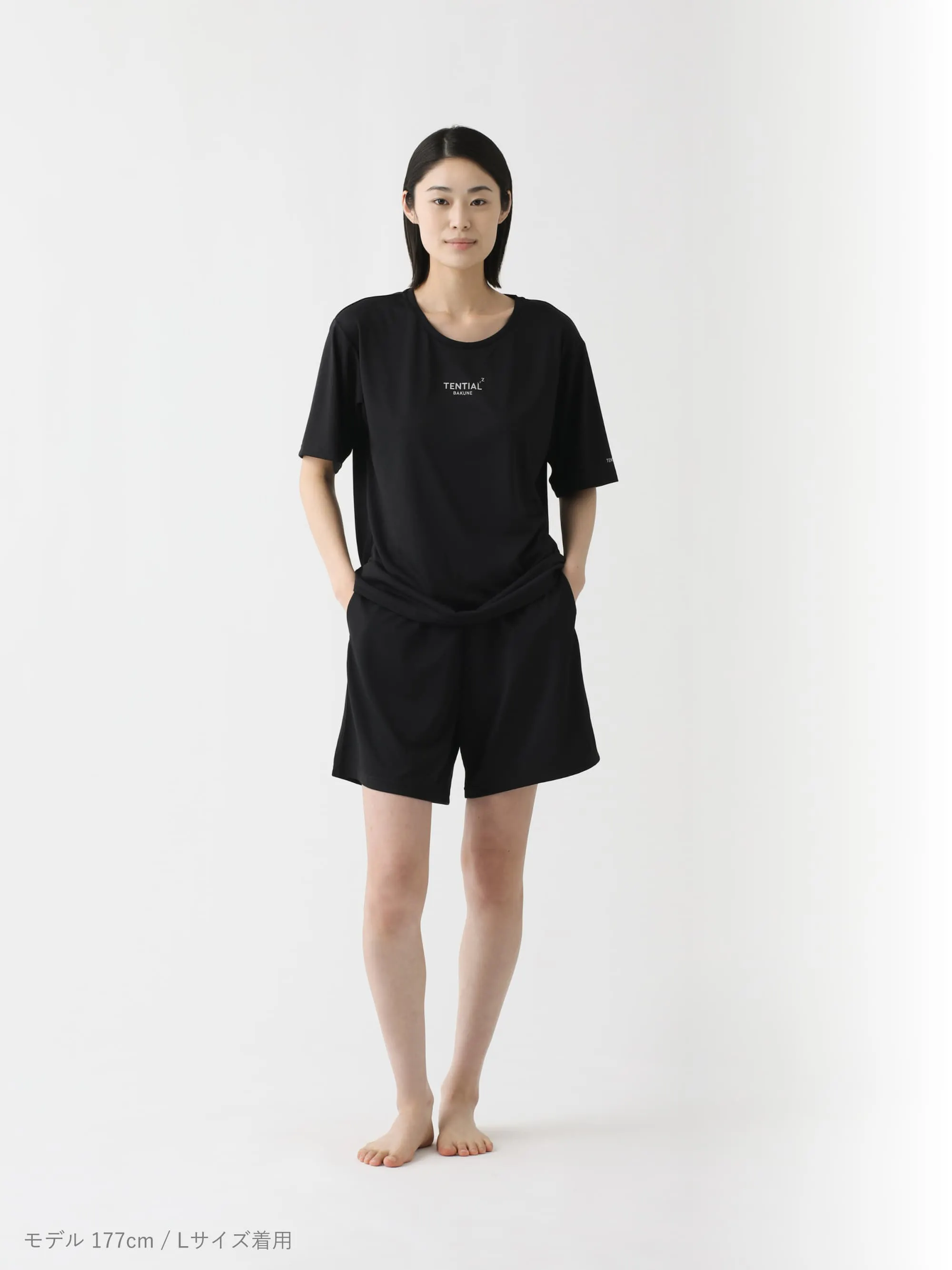 BAKUNE Dry Women's 半袖 Black