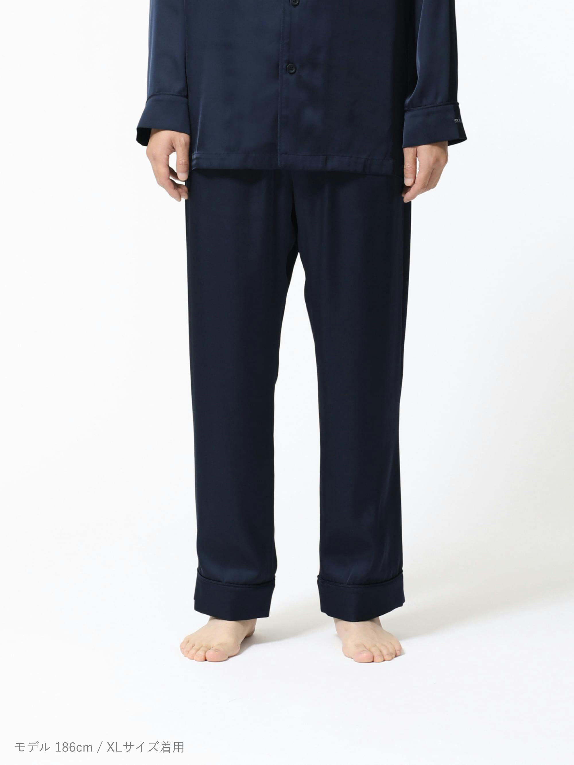 BAKUNE パジャマ サテン / 上下セット（長袖シャツ・ロングパンツ