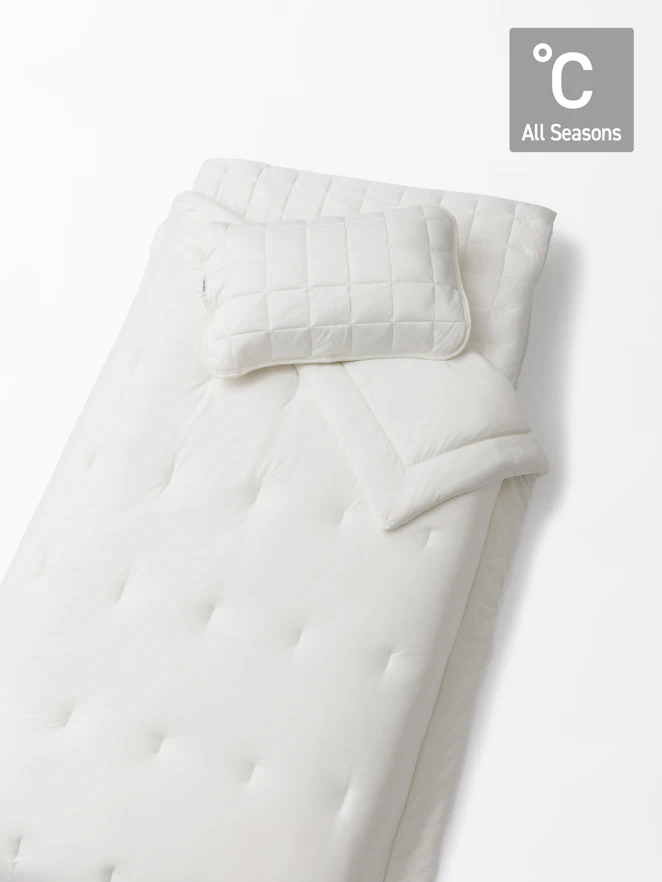 BAKUNE オールシーズン寝具3点セット / 通年用掛け布団・通年用敷きパッド・通年用枕パッド